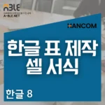 한글 프로그램의 입력 메뉴에서 줄과 칸을 설정하여 표 입력